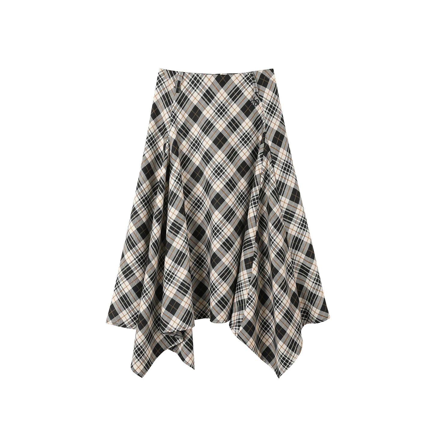 Plaid Asymmetrical A-Line Skirt