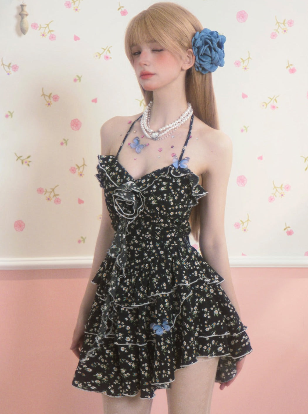 Daisy Black Floral Dress