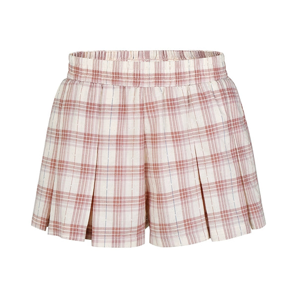 Plaid Shirt With Shorts Pants Set-Up