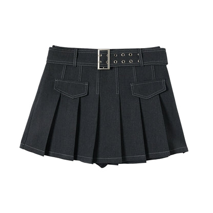 Topline Pleated A-Line Skirt