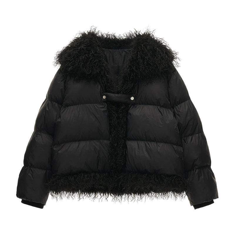 Wool High Neck Puffer Jacket