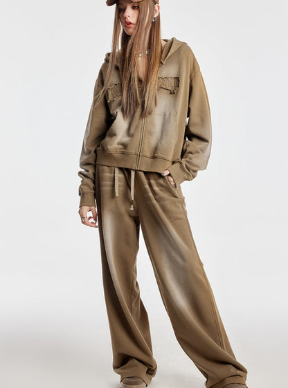 Deep Khaki Large Straight Pants