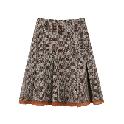 Vintage Wool Herringbone Coat Skirt Set-Up