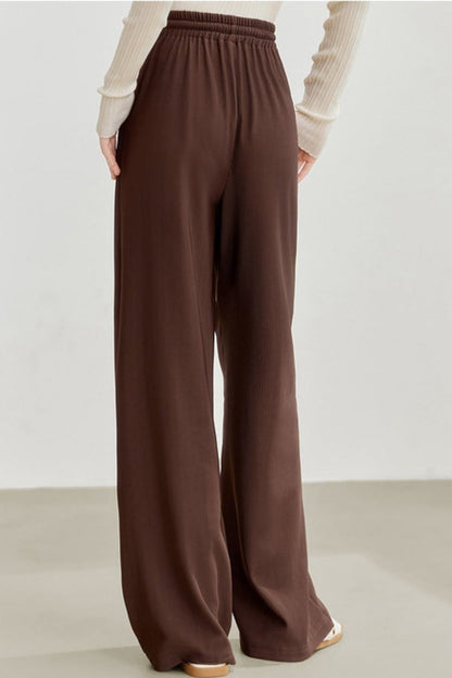 MEETLADY GERADE BEIN WEITES BEIN HOSE FRAUEN HERBST 2024 NEUE KLEBRIGE REIS HOSE DRAPIEREN LÄSSIGE HOSE LOSE LANGE HOSE