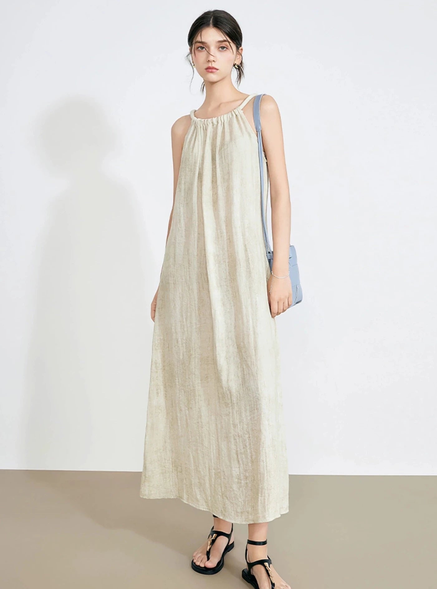 Sleeveless Halterneck Maxi Dress