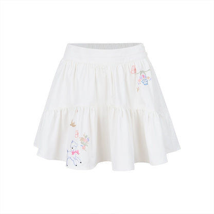 Short shirt embroidered skirt setup