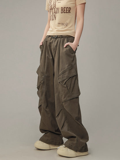 Casual Straight Leg Pocket Cargo Pants