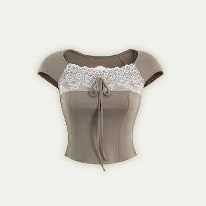 Cotton Lace Peplum Top