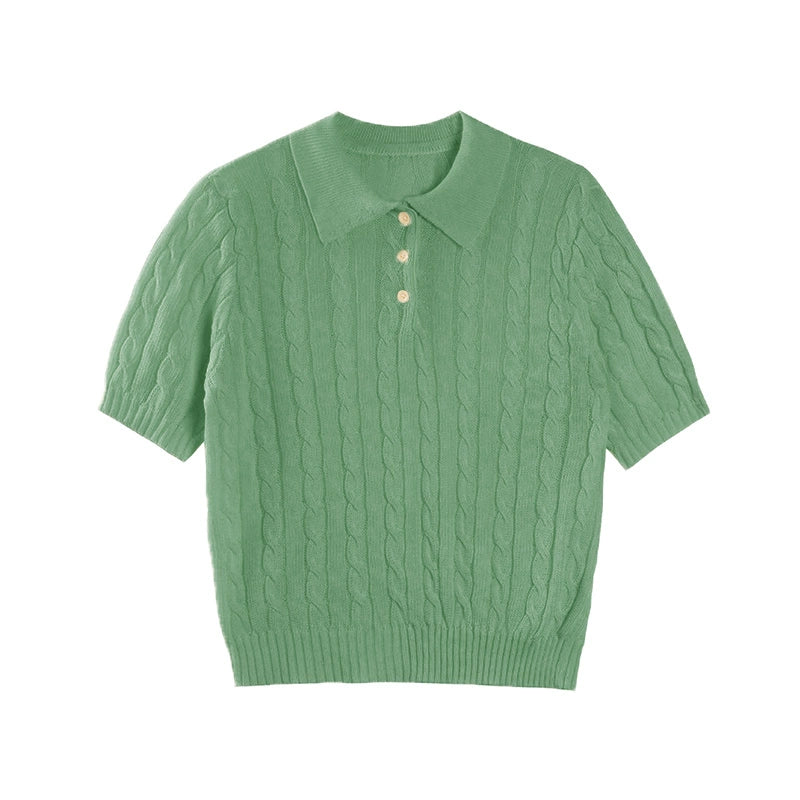 French Lyocell Slim Polo Top