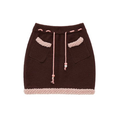 Maillard Pocket Short Knit Skirt