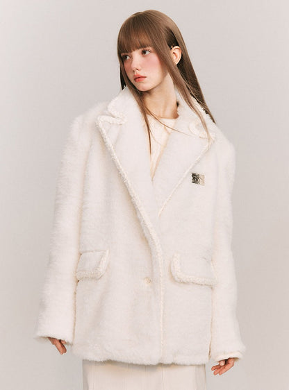 Wolle Twist White Tweed Mantel