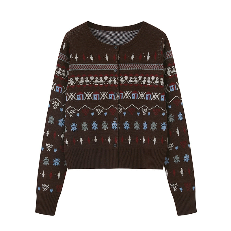 Fair Isle Jacquard Winter Cardigan