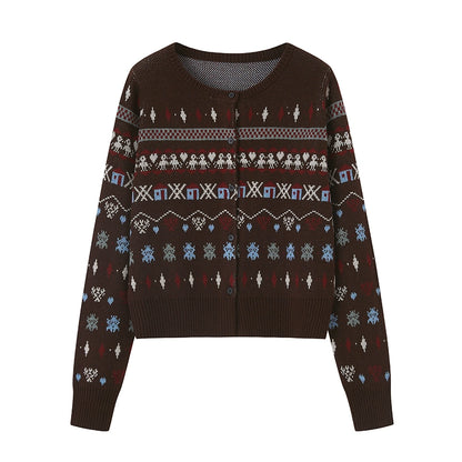 Fair Isle Jacquard Winter Cardigan