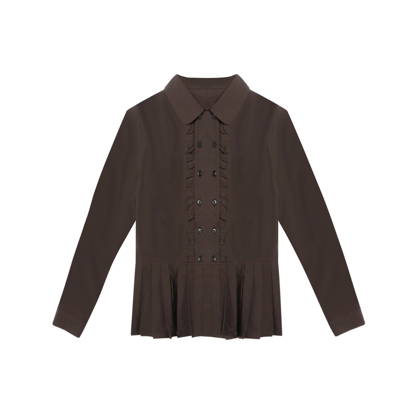 Double-Breasted Ruffled Shirt