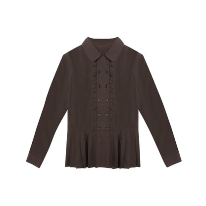Double-Breasted Ruffled Shirt
