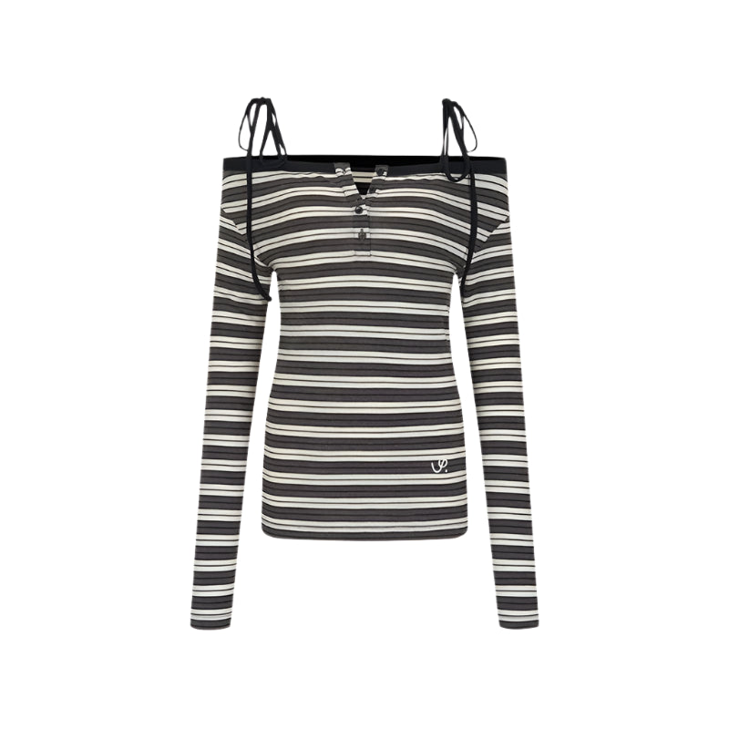 Einseitiges Wollmischung Langarmoberteil 