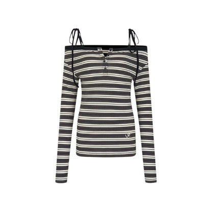 Einseitiges Wollmischung Langarmoberteil 