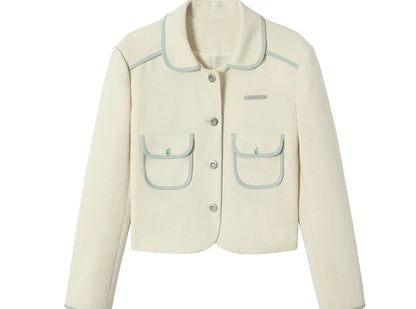 Retro Doll Collar Thin Shoulder Pad Suit Jacket