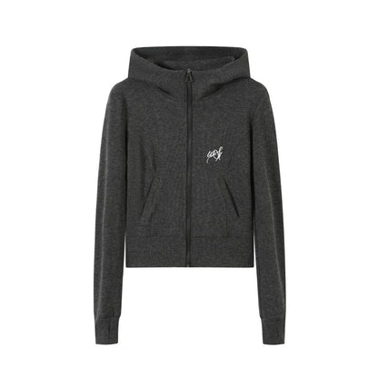 Slimming Knitted Hooded Cardigan Set-Up