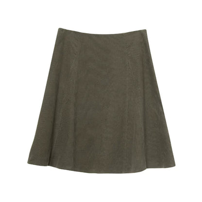 Corduroy Split A-Line Skirt