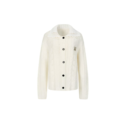 Double Collar Knit Cardigan