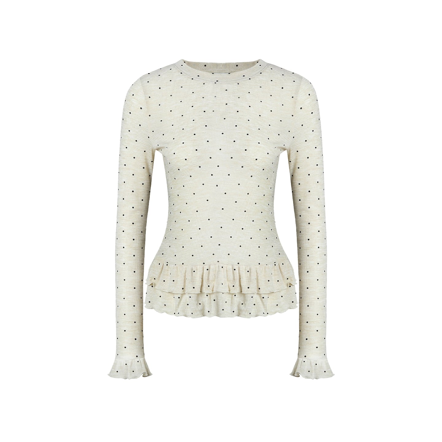 Romantic Polka Dot Long-Sleeved T-shirt