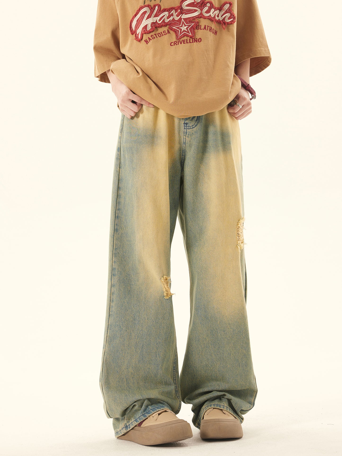 Loose Yellow Mud Dyed Pants