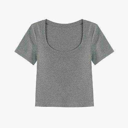 French Scoop Neck Crop Top