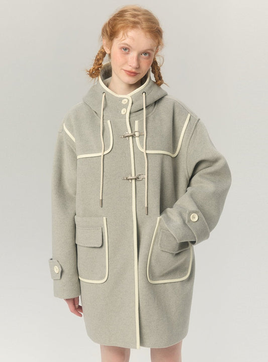Midi Hooded Tweed Coat
