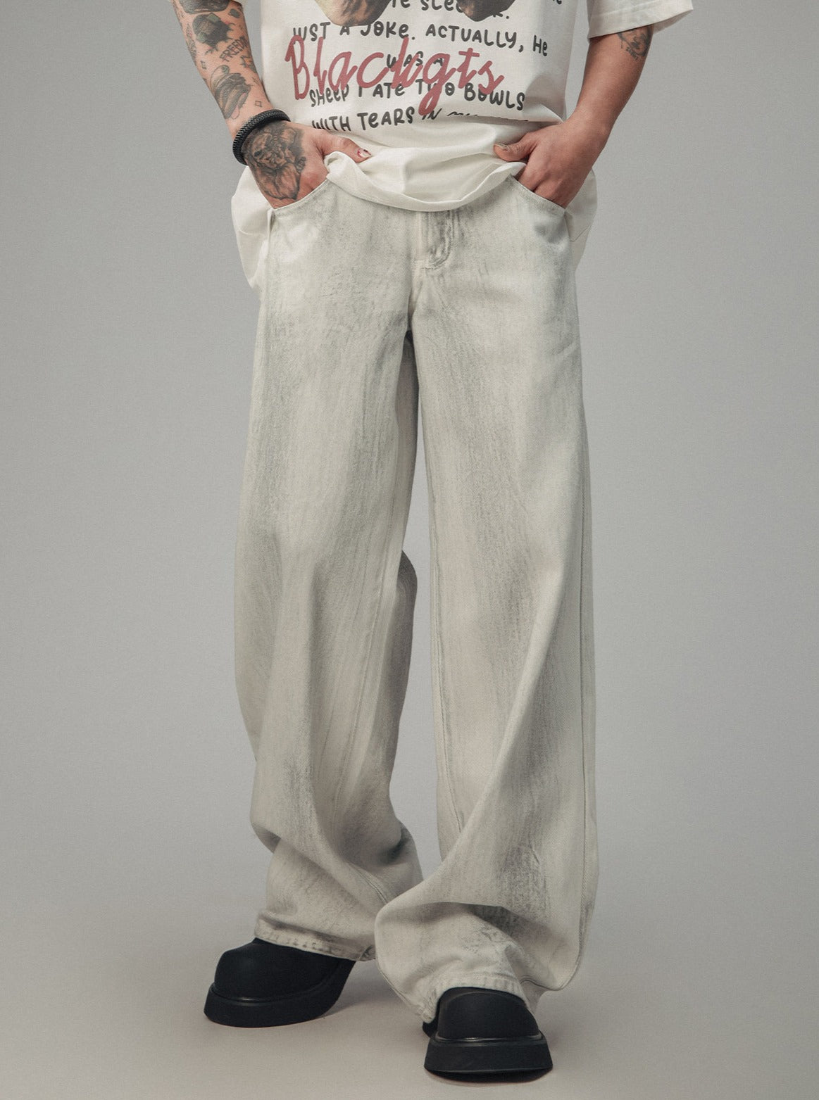 Rub Dirty Distressed Vintage Straight Pants