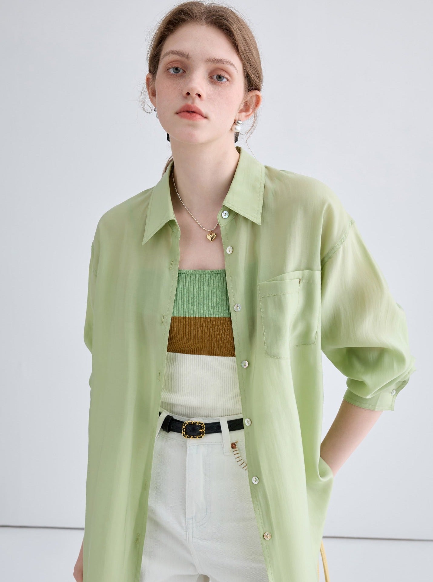 Loose and Slim Design Lapel Shirt