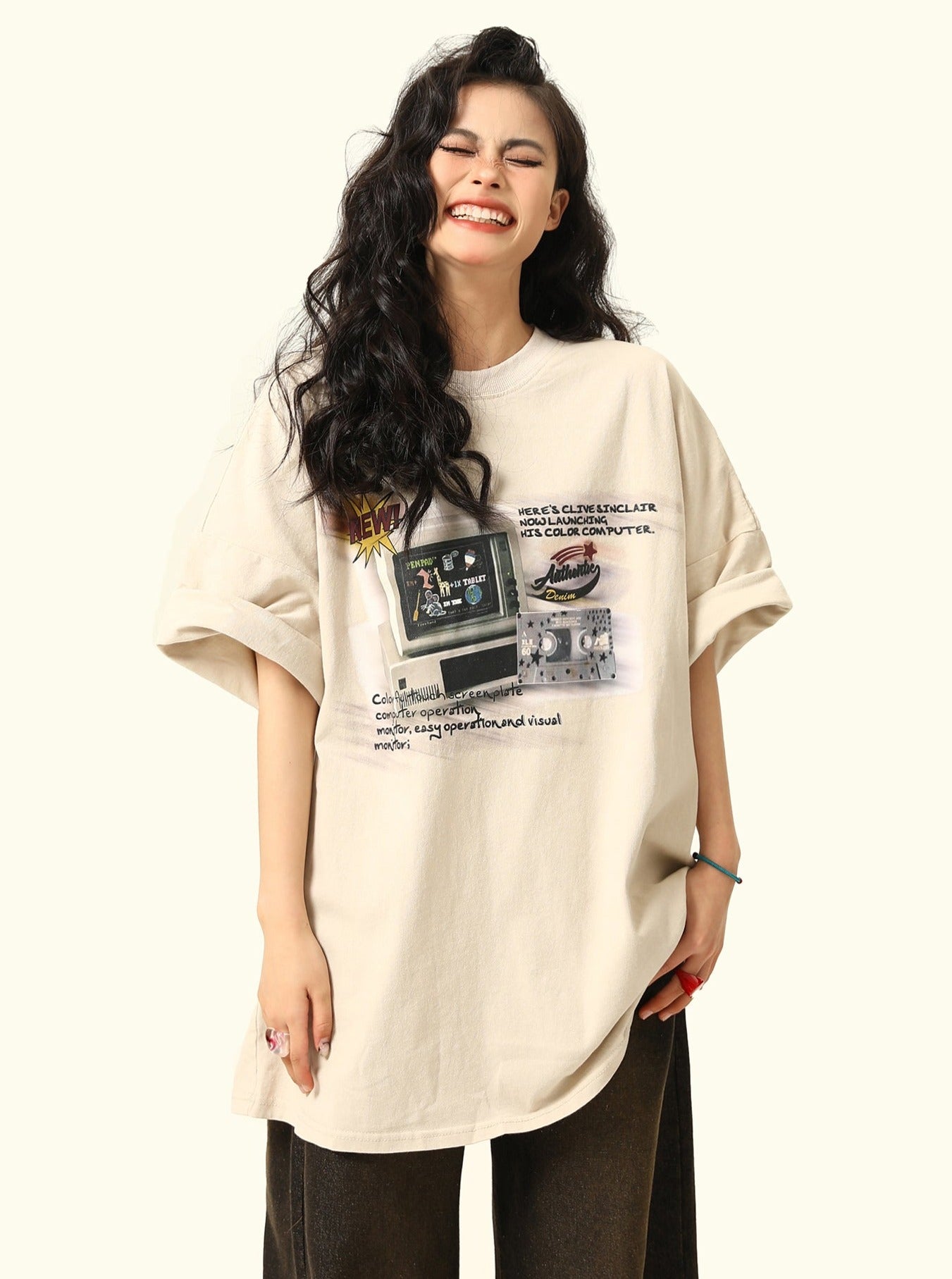 Retro TV Print T-Shirt