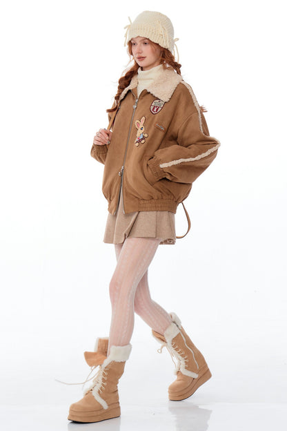 Hicken Cotton Bunny Baseball Jacket