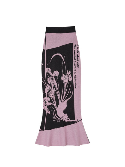 Purple Gold Hand-Painted Knitted Set-Up