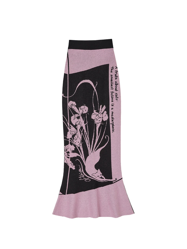 Purple Gold Hand-Painted Knitted Set-Up