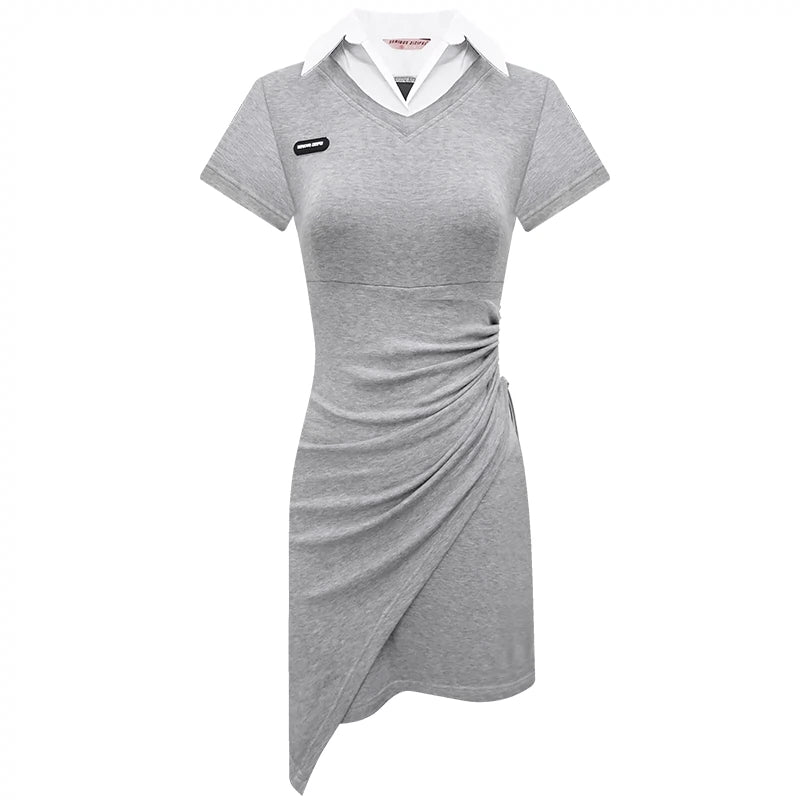 Waist Slimming Polo Dress