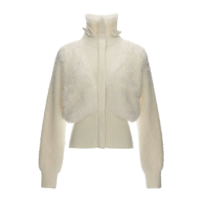 Winged White Turtleneck Sweater