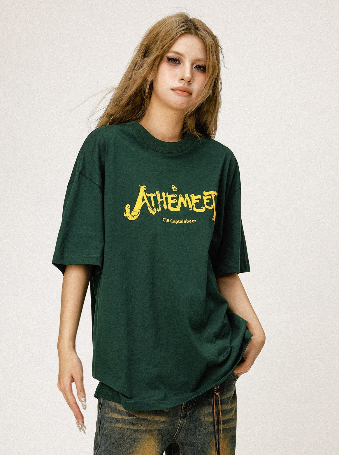 American Vintage Green Letter T-Shirt