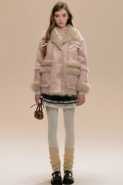 Fur Integrated Pink Cedar Coat