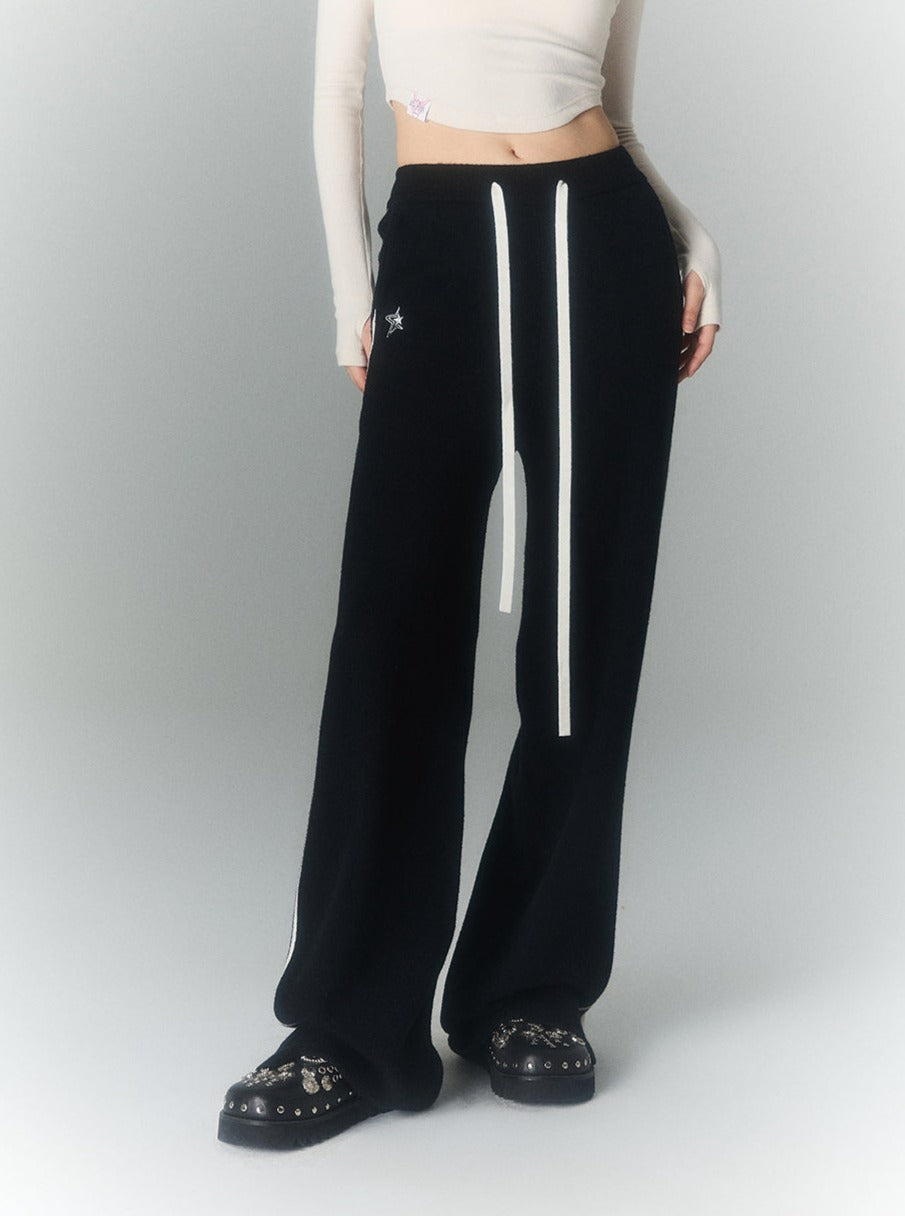 Striped Thickened Knitted Casual Pants