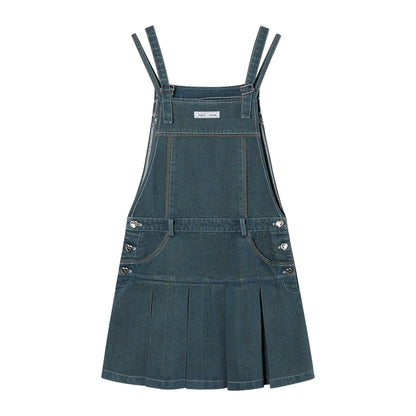 Blue Denim Strap Skirt