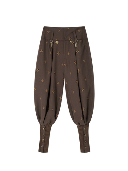 Starburst Print Lantern Pants