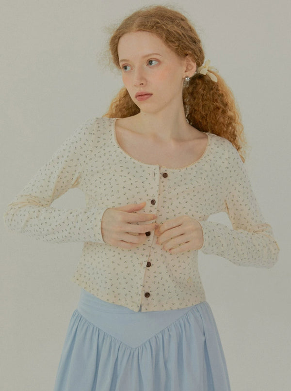 Floral Short Cardigan Top