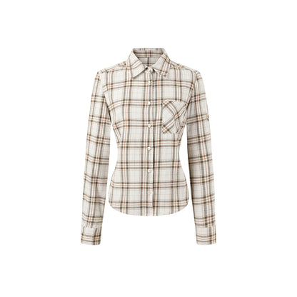 Plaid Waist-Cinching Shirt