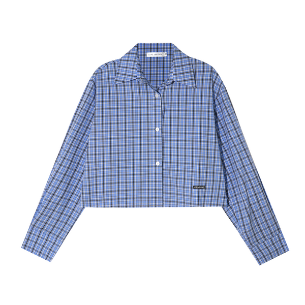 Conjunto de Blusa a Cuadros con Dobladillo Deshilachado