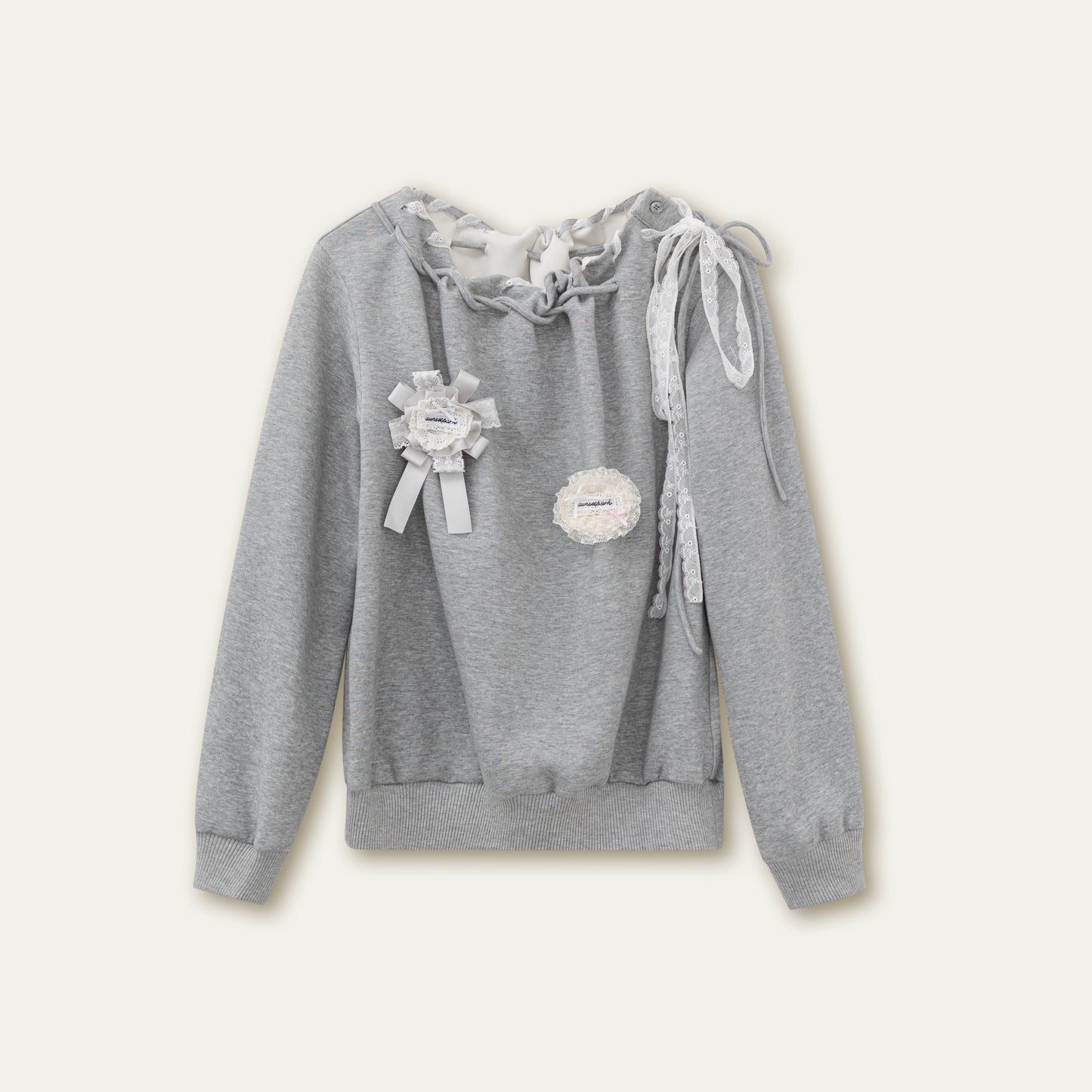 Gray Shoulder Sweatshirt