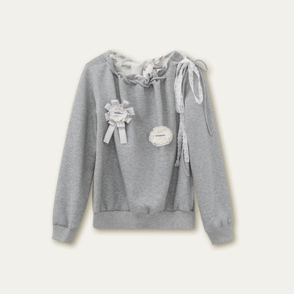 Gray Shoulder Sweatshirt