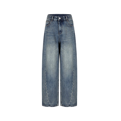 Retro Modern Blue Straight Jeans