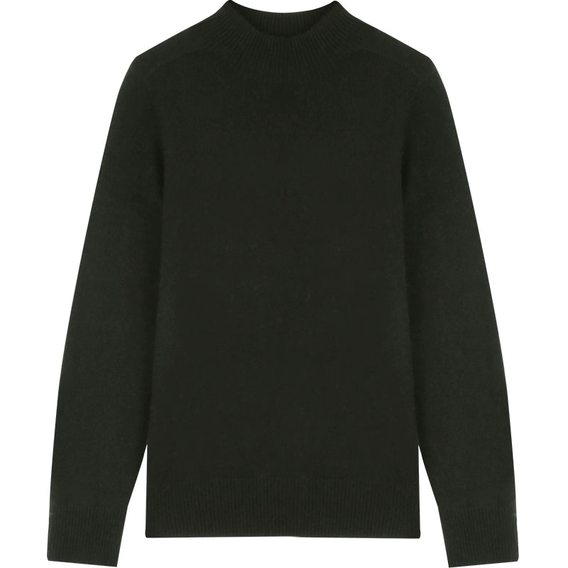 Wool semi-turtleneck tops