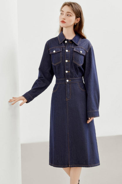 Vintage Waist Denim Dress